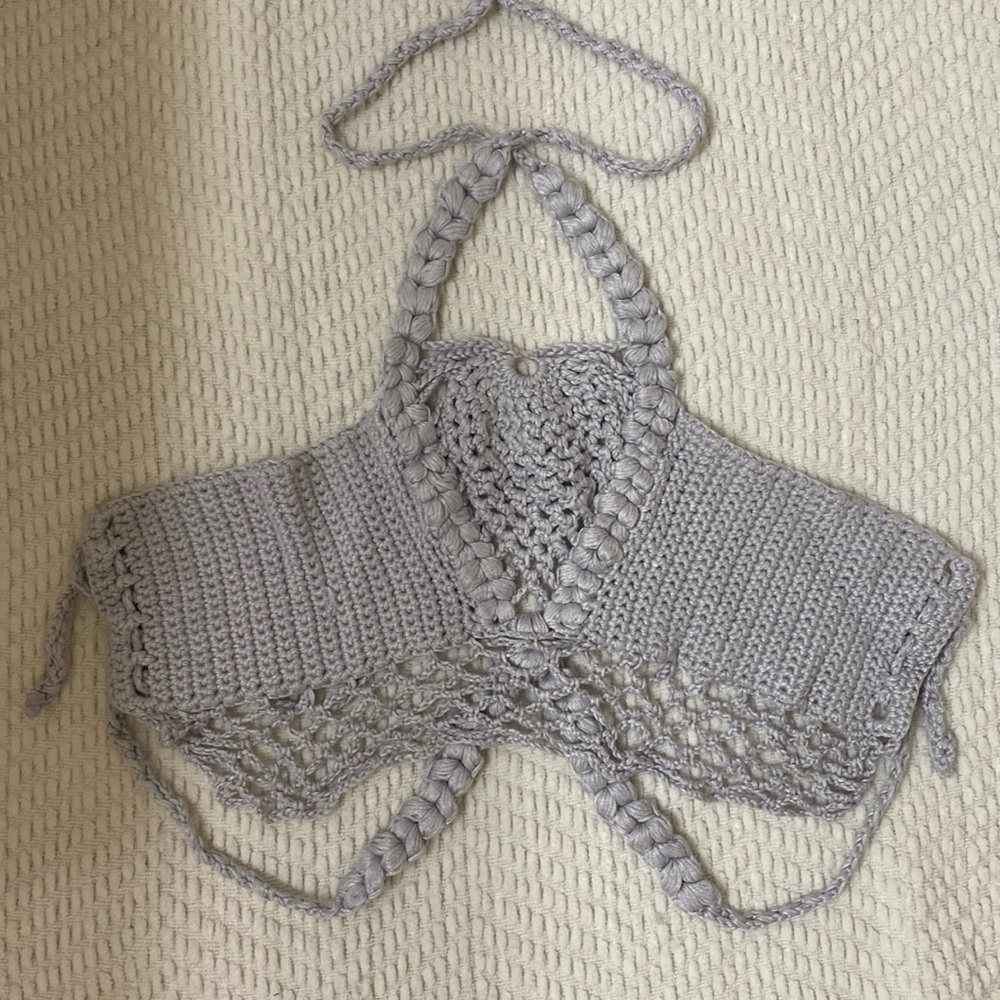 Coquette Crochet Top — Soft Lavender — XS/S